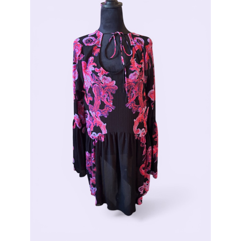 Free People Long Sleeve Boho Sheer Cover Up - Size S